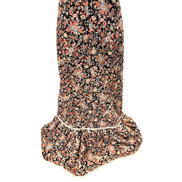 Vintage Sassy Lassy Womens Floral Dress Maxi Prairie Black Cottagecore 70s - Picture 5 of 10